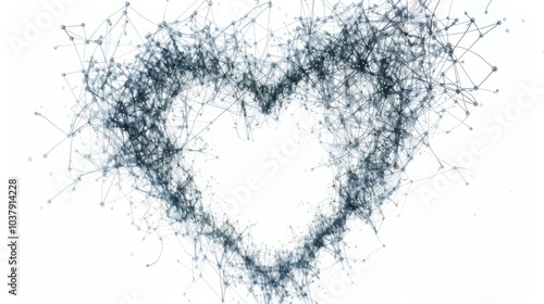a heart-shaped constellation formed by interconnected neurons, symbolizing the inseparable link between emotions and neural connections