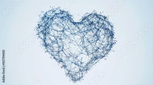a heart-shaped constellation formed by interconnected neurons, symbolizing the inseparable link between emotions and neural connections