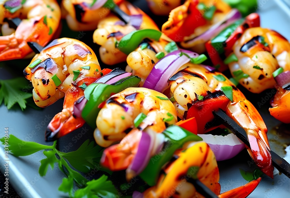 Obraz premium shrimp skewers