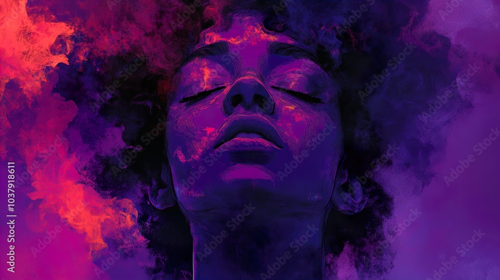 Abstract Portrait of a Woman with Closed Eyes Abstract Portrait of a Woman with Closed Eyes
