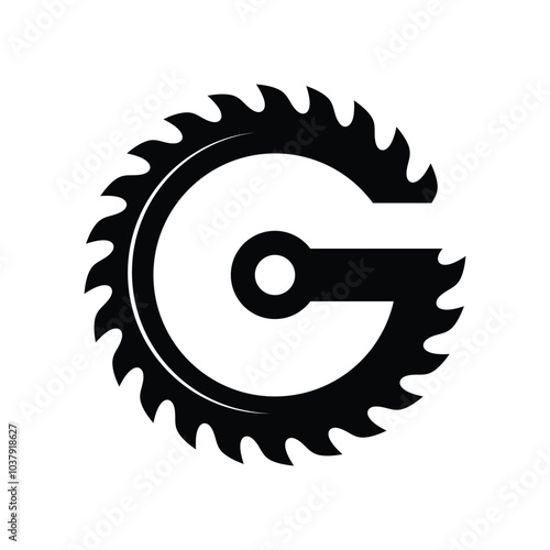 Initial G Grinder for carpentry logo design vector icon illustration
