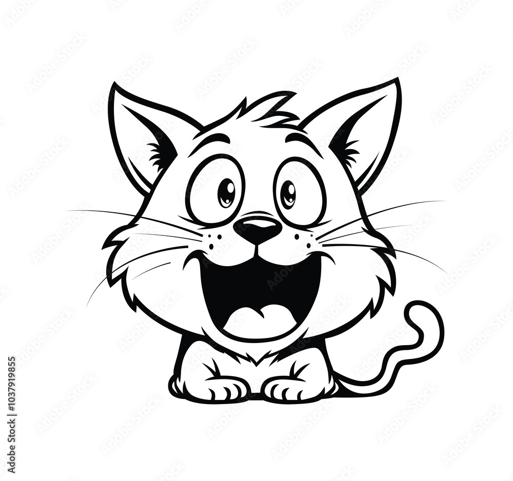 Fototapeta premium A happy cute kitty vector