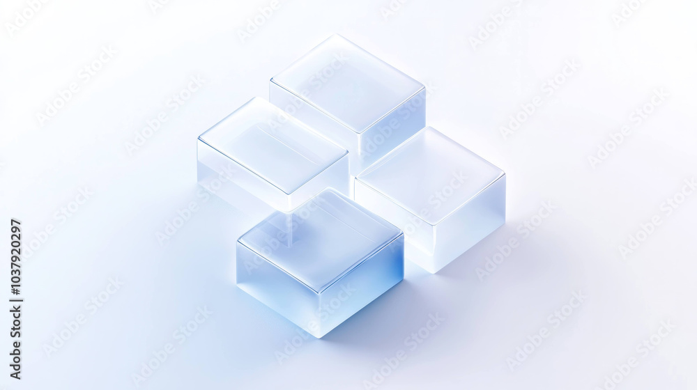 Translucent geometric shapes create modern and minimalistic composition, showcasing clarity and simplicity. arrangement of blocks evokes sense of balance and tranquility Translucent geometric shapes create modern and minimalistic composition, showcasing clarity and simplicity. arrangement of blocks evokes sense of balance and tranquility