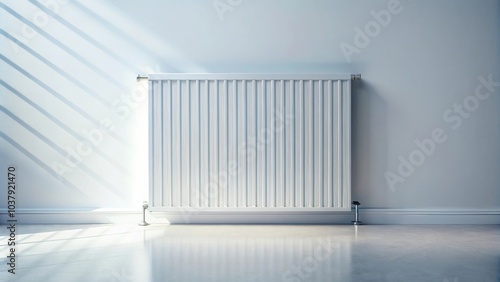 Wallpaper Mural Sleek white radiator emitting soft frosty aura against pristine white backdrop Torontodigital.ca