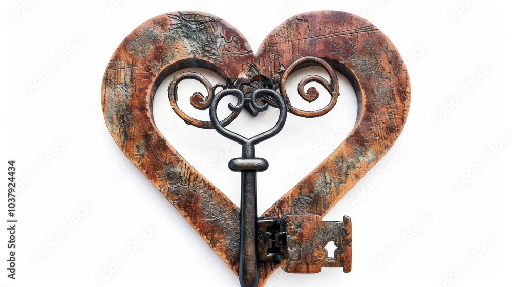 a heart-shaped keyhole with a labyrinthine key, symbolizing the complexity of unlocking the secrets of the human heart a heart-shaped keyhole with a labyrinthine key, symbolizing the complexity of unlocking the secrets of the human heart