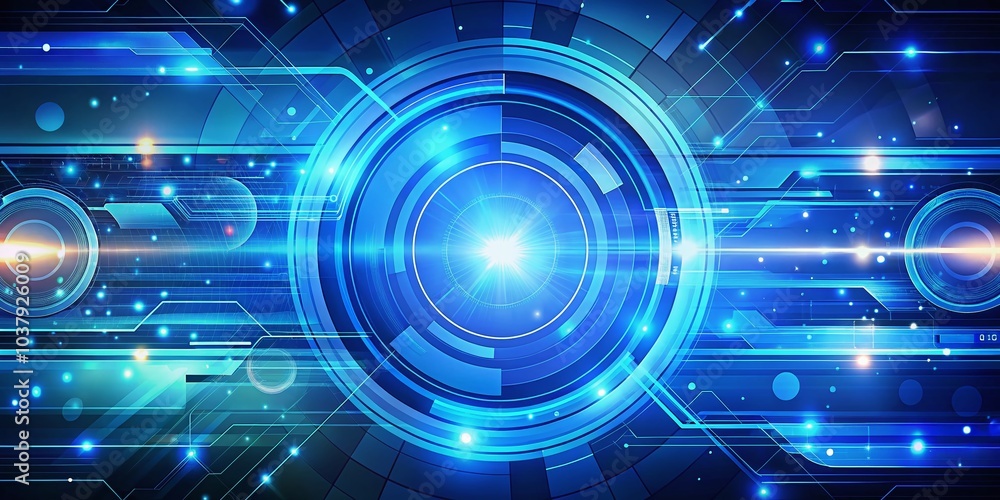Obraz premium Modern digital projects benefit from a blue futuristic background design, showcasing a vector illustration perfect for