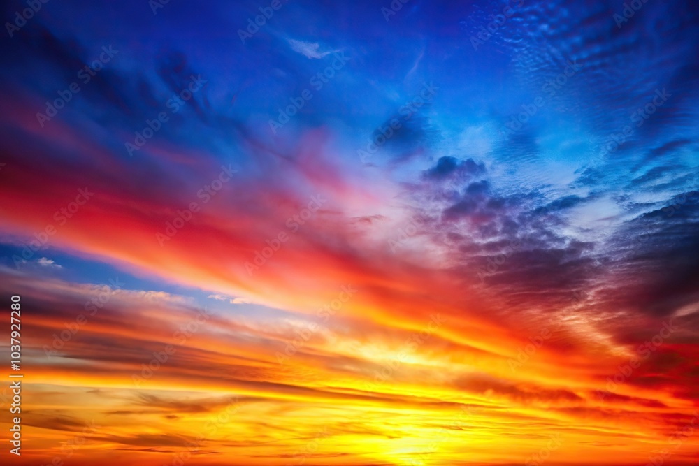 Fototapeta premium Vibrant gradient colors in the sky viewed from above