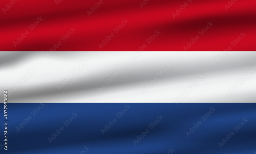 Fototapeta premium Holland national flag 3d waving background