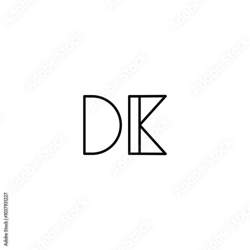 DK monogram logo design letter text name symbol monochrome logotype alphabet character simple logo