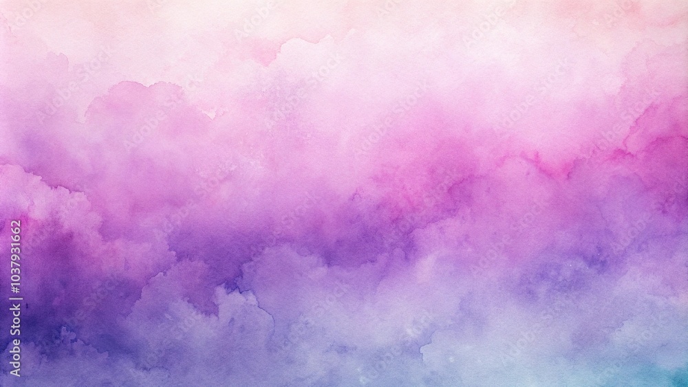 Fototapeta premium Watercolor pastel purple and pink ombre background seamless aerial