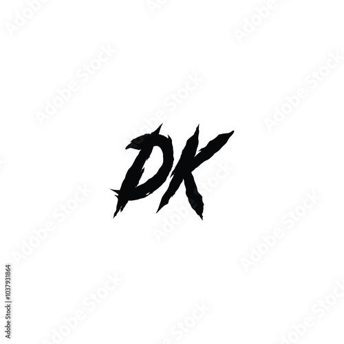 DK monogram logo design letter text name symbol monochrome logotype alphabet character simple logo