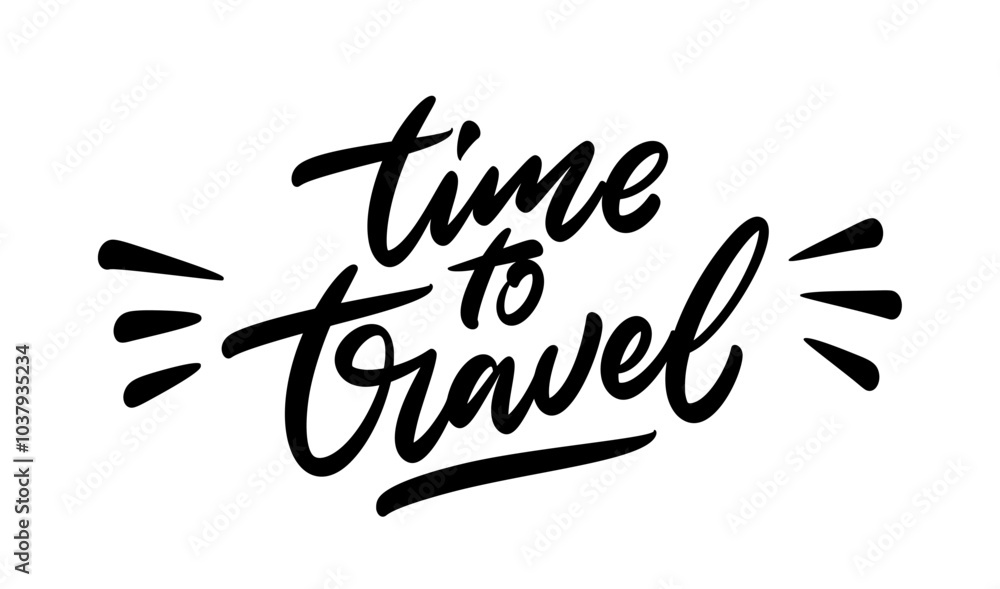 Hand drawn lettering Time to Travel, creative brush style, perfect for travel themed designs and illustrations. Hand drawn lettering Time to Travel, creative brush style, perfect for travel themed designs and illustrations.