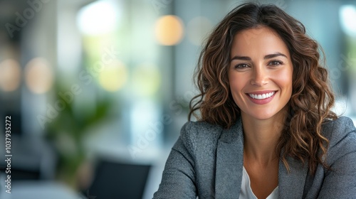 Fototapeta Naklejka Na Ścianę i Meble -  Successful Businesswoman Handshaking at Office Meeting - Professional Female Manager Closing a Deal with Client at Work