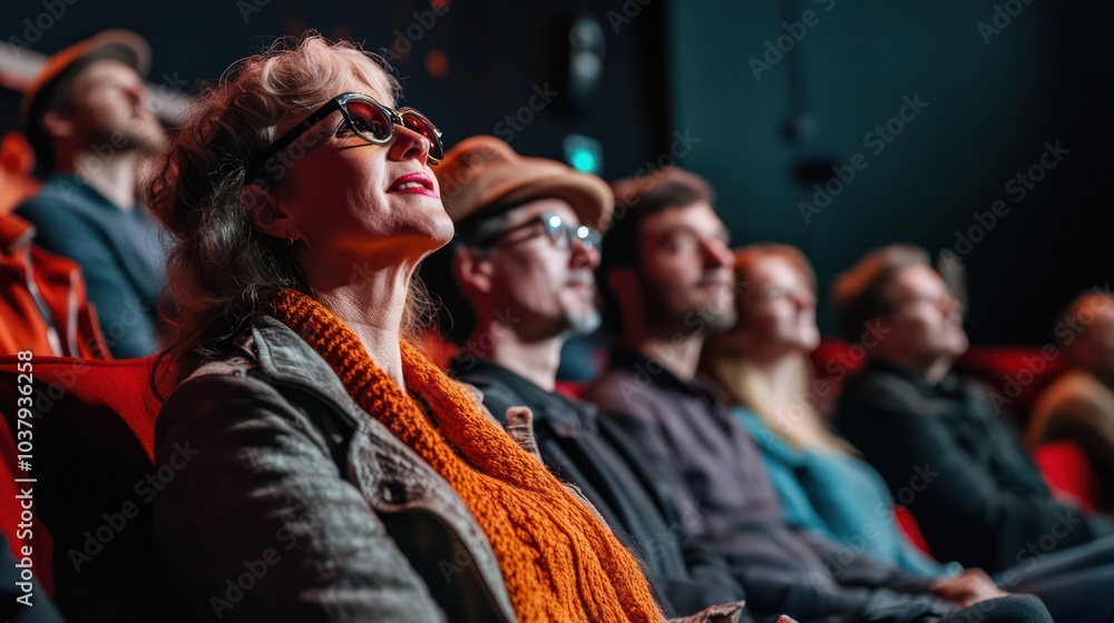 A group of people are sitting in a movie theater