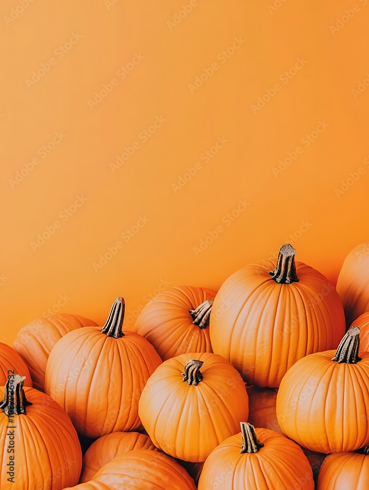 Close up a pile of pumpkins, Generative AI Close up a pile of pumpkins, Generative AI