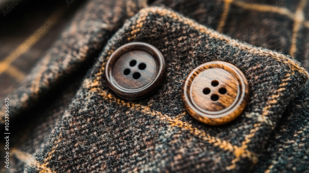 Buttons on the sleeves of a luxury men's jacket, AI generated image Buttons on the sleeves of a luxury men's jacket, AI generated image