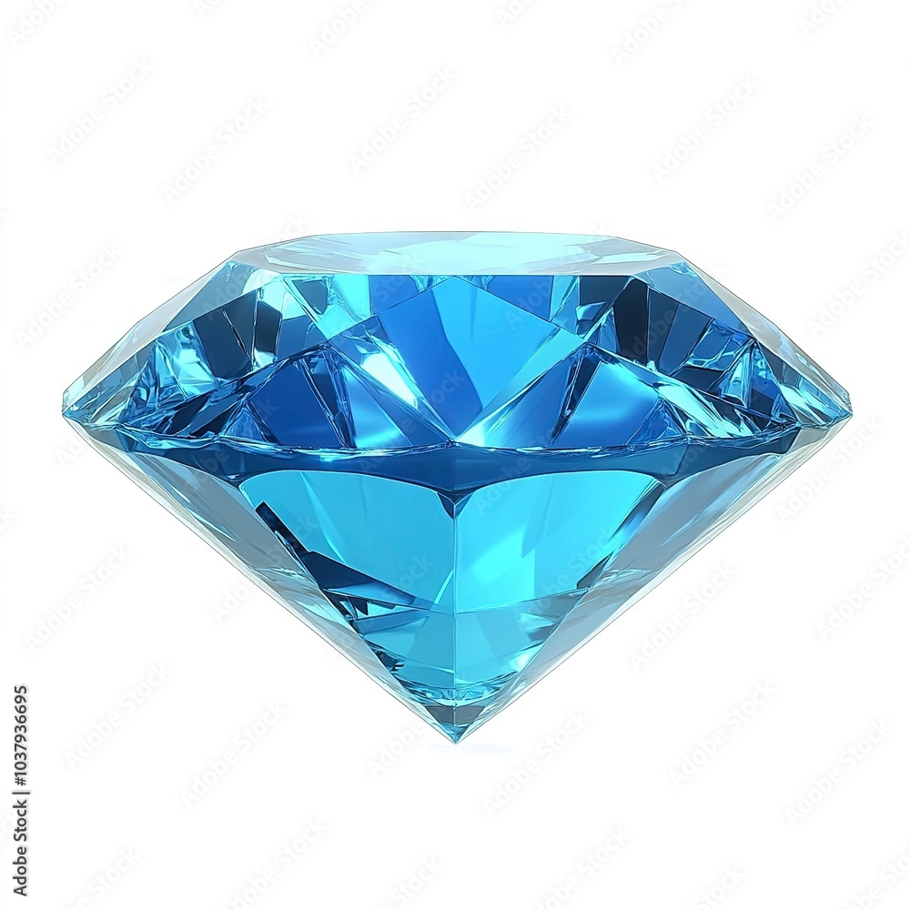 A blue diamond, rare and exquisite, vibrant color, isolated on white background A blue diamond, rare and exquisite, vibrant color, isolated on white background