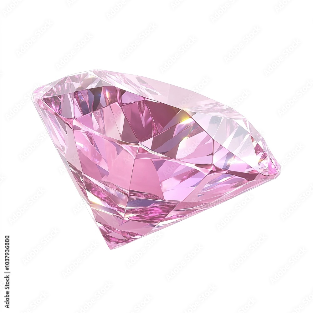 A pink diamond, rare gemstone, vibrant color, isolated on white background A pink diamond, rare gemstone, vibrant color, isolated on white background