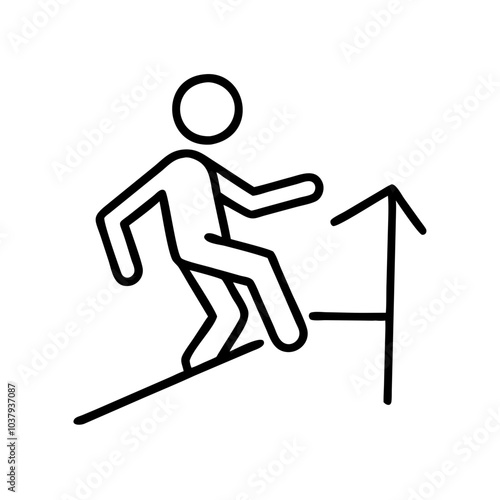 person climbing up agility icon for fitness and sports illustration