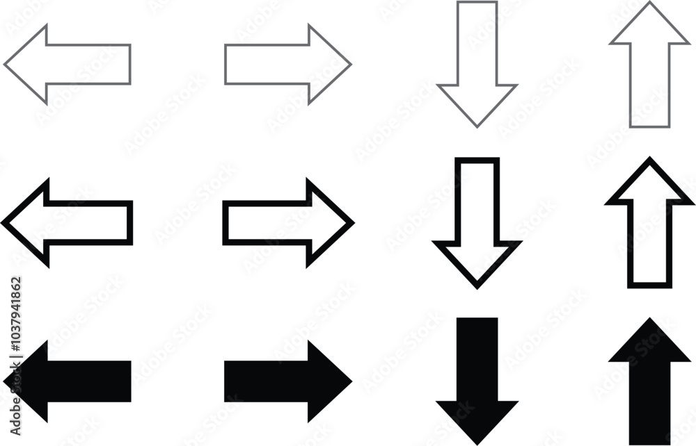 Arrow icons set. Arrow collection. Simple arrow big set. Vector illustration
Arrow icons set. Arrow collection. Simple arrow big set. Vector illustration