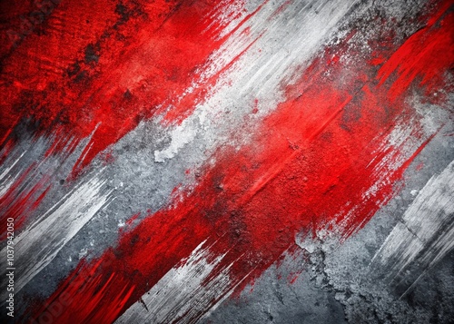 This abstract grunge background features red and gray brush textures, ideal for sports and creative design