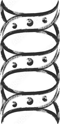 筆書き微生物単品アイコン　アオミドロ