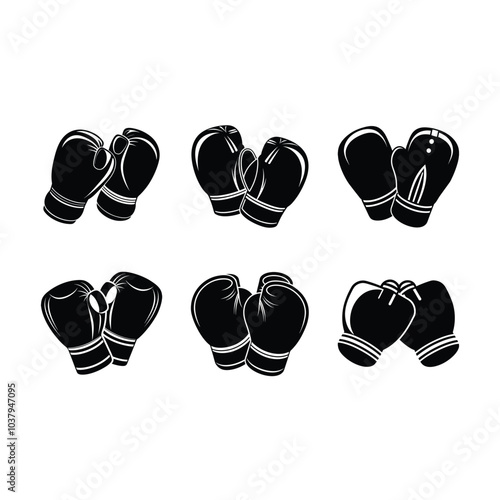 Boxing gloves vector illustration, perfect for sports-themed designs and fitness projects 