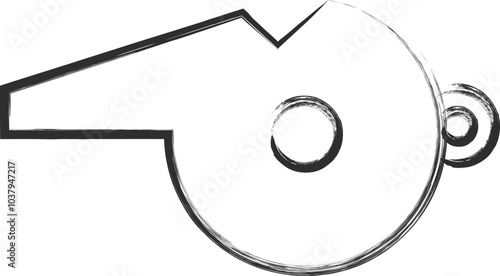 筆書き駅関連の単品アイコン　笛