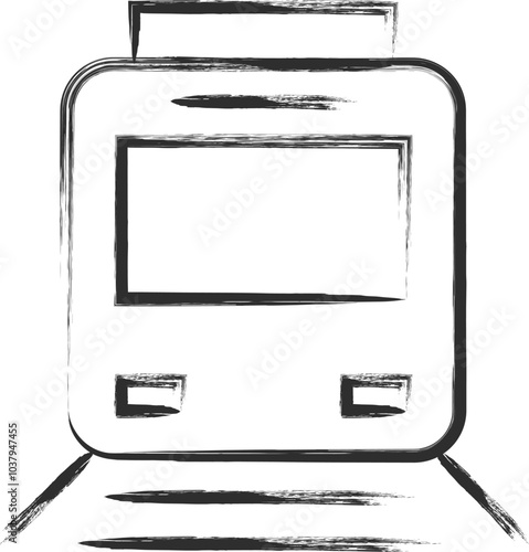 筆書き駅関連の単品アイコン　電車