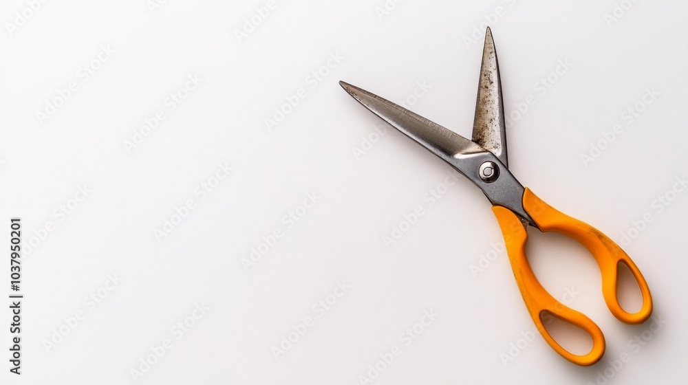 Pruning shears with orange handles isolated on white background for gardening and cutting tasks. Generative AI Pruning shears with orange handles isolated on white background for gardening and cutting tasks. Generative AI