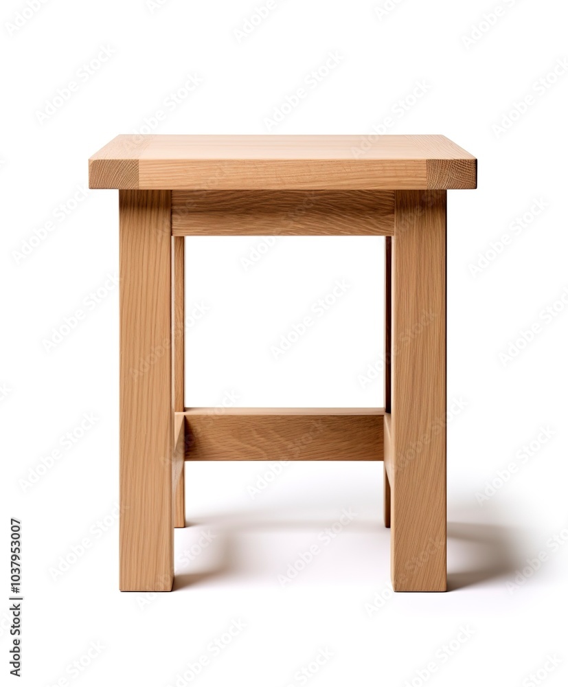 A square wooden side table, natural oak finish, simple design, contemporary style, isolated on white background A square wooden side table, natural oak finish, simple design, contemporary style, isolated on white background