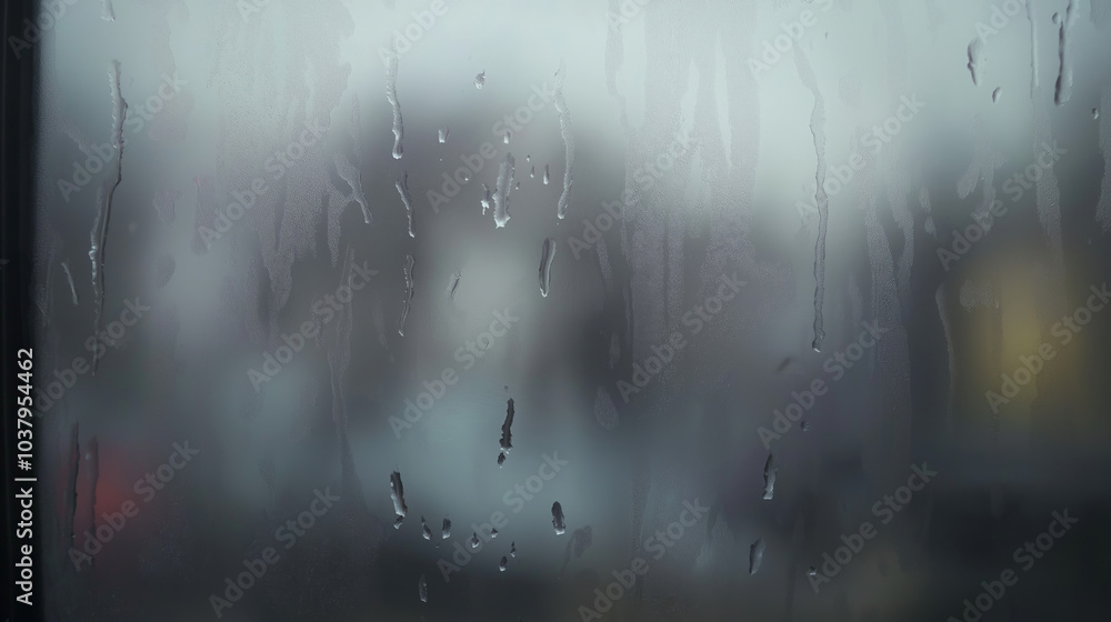 Rainy Window Blur: A cool, grey blurred background with the effect of raindrops on a window, creating a moody and contemplative atmosphere. Rainy Window Blur: A cool, grey blurred background with the effect of raindrops on a window, creating a moody and contemplative atmosphere.