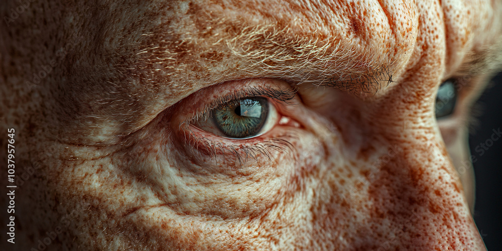A close-up portrait of a man's eye, A close-up portrait of a man's eye,