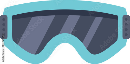 Blue snowboarding goggles protecting a person's eyes from the sun glare