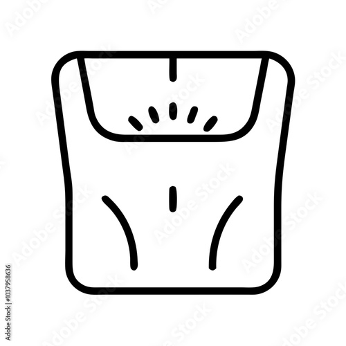 Body Fat Scale Icon in Minimalist Style, Black Outline, Modern Design