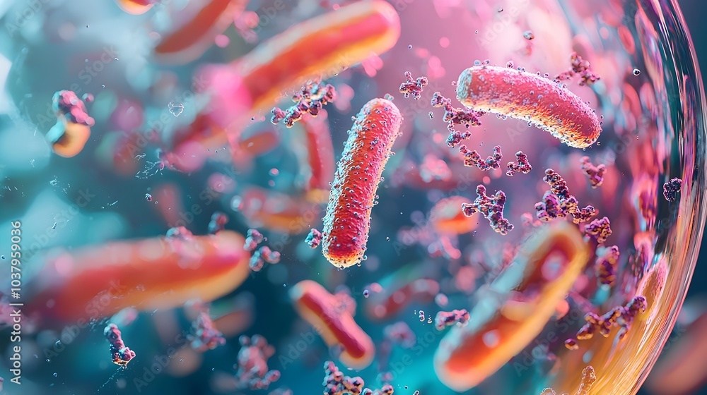 Fototapeta premium Extreme Macro of Bacteria and Dust Particles on Smartphone