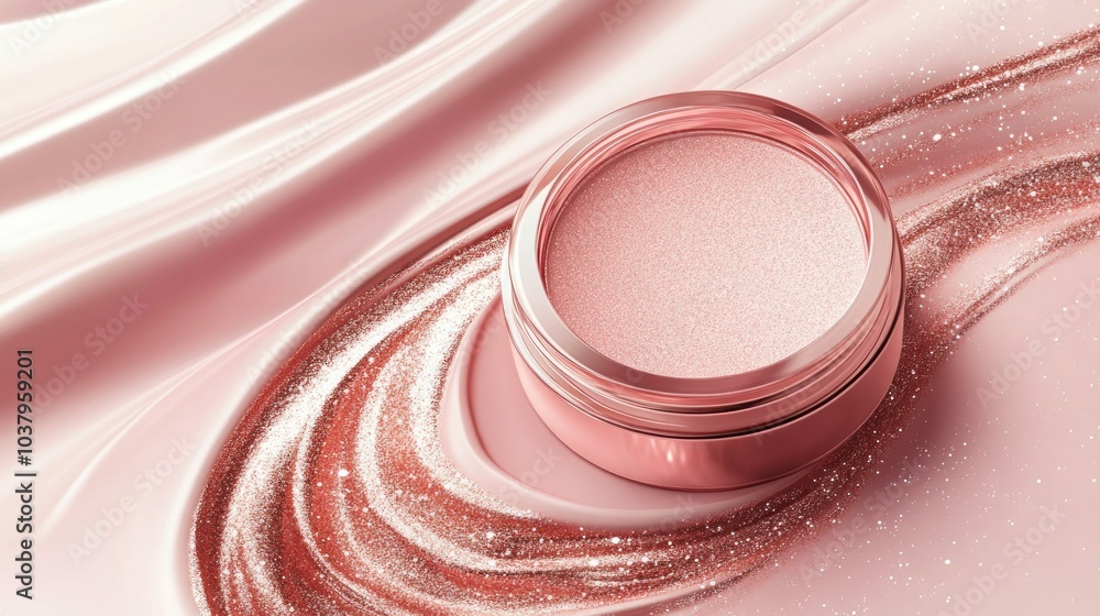 Glamorous rose gold cream Eyeshadow cosmetic package design, AI generated image Glamorous rose gold cream Eyeshadow cosmetic package design, AI generated image