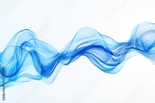 A dynamic arrangement of blue wave lines that create an illusion of motion and depth, against a bright, tech-inspired backdrop. The lines vary in thickness and opacity photo