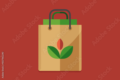 Eco-friendly reusable and recyclable craft bag vector illustration 