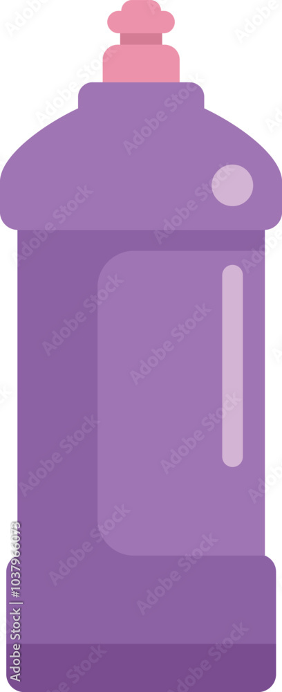 Purple and pink cleaning product bottle with a cap is dispensing liquid soap for cleaning Purple and pink cleaning product bottle with a cap is dispensing liquid soap for cleaning