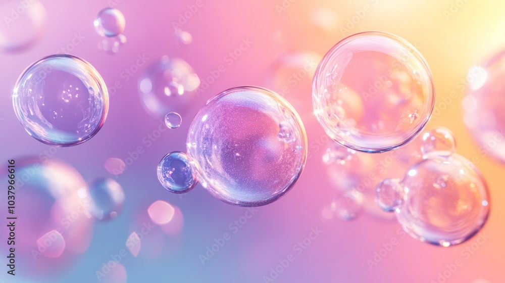 Pastel Bubbles in Gradient Background Pastel Bubbles in Gradient Background
