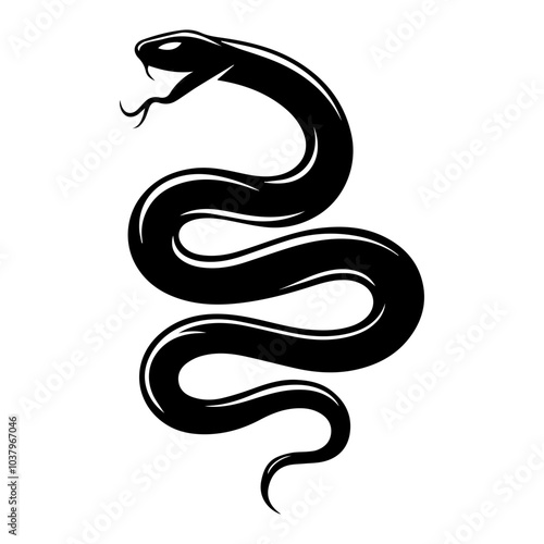 snake cobra viper coiled icon silhouette vector tattoo logo symbol