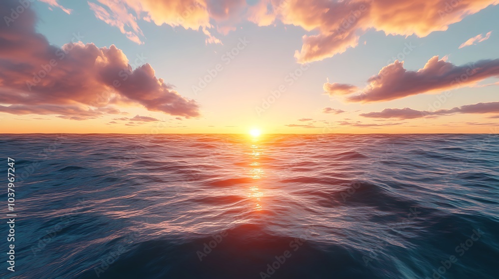 Obraz premium Sunset over the ocean