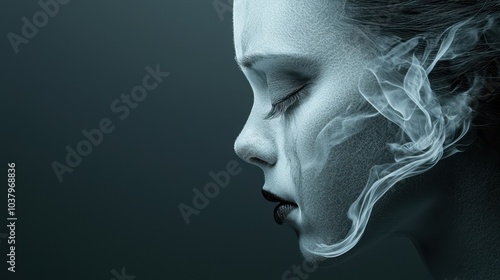 Woman Face With Smoke Effect Portrait