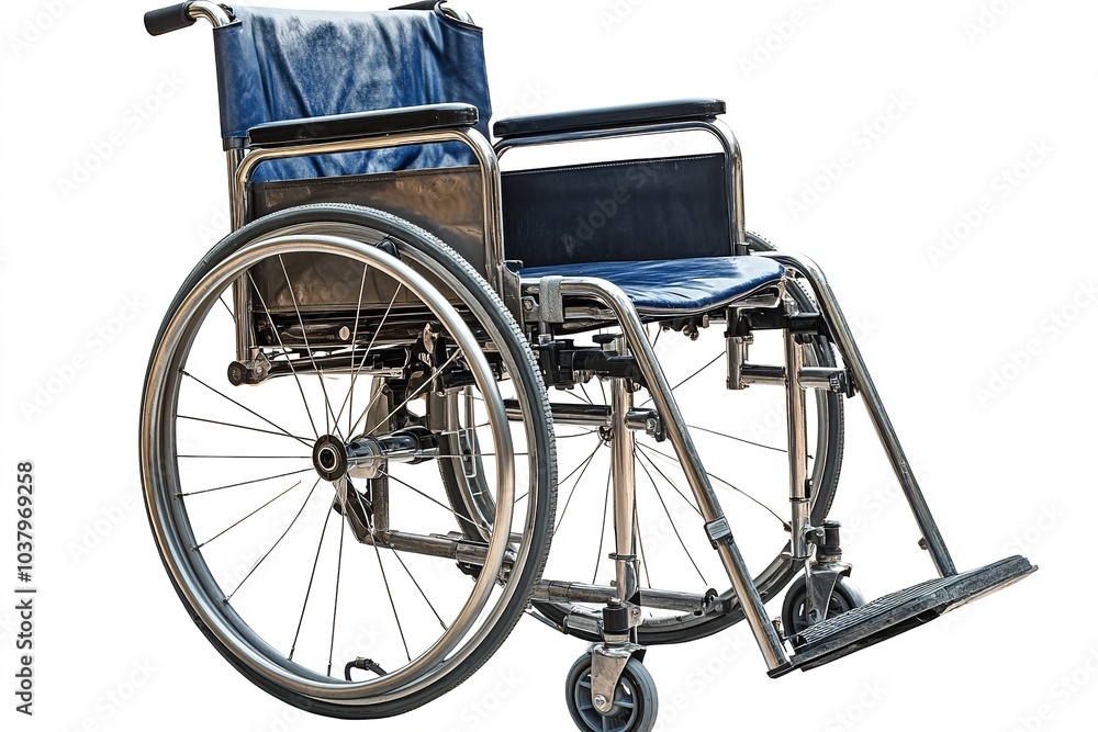 Fototapeta premium A wheelchair on a white backdrop, isolated. Generative Ai