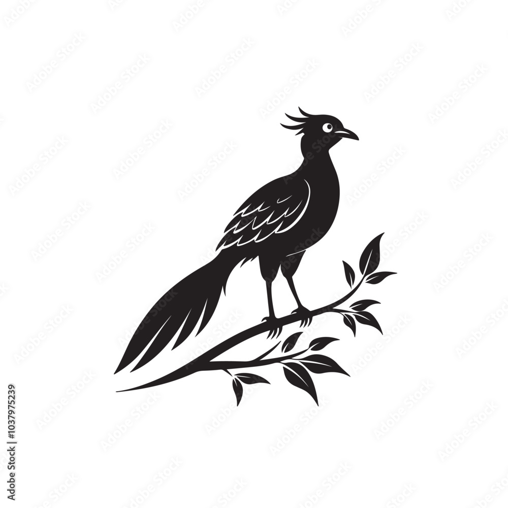Naklejka premium Illustration with silhouettes of four bird