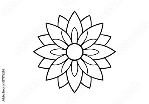Continuous Line Art of a Sunflower – Botanical Vector Design