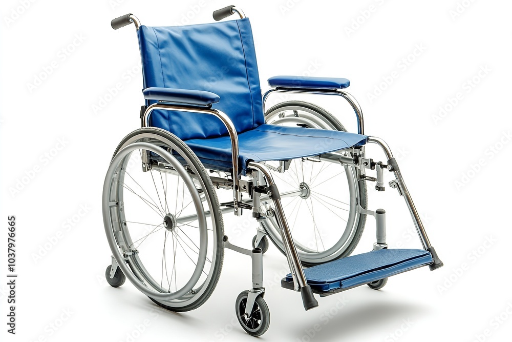 A wheelchair on a white backdrop, isolated. Generative Ai A wheelchair on a white backdrop, isolated. Generative Ai