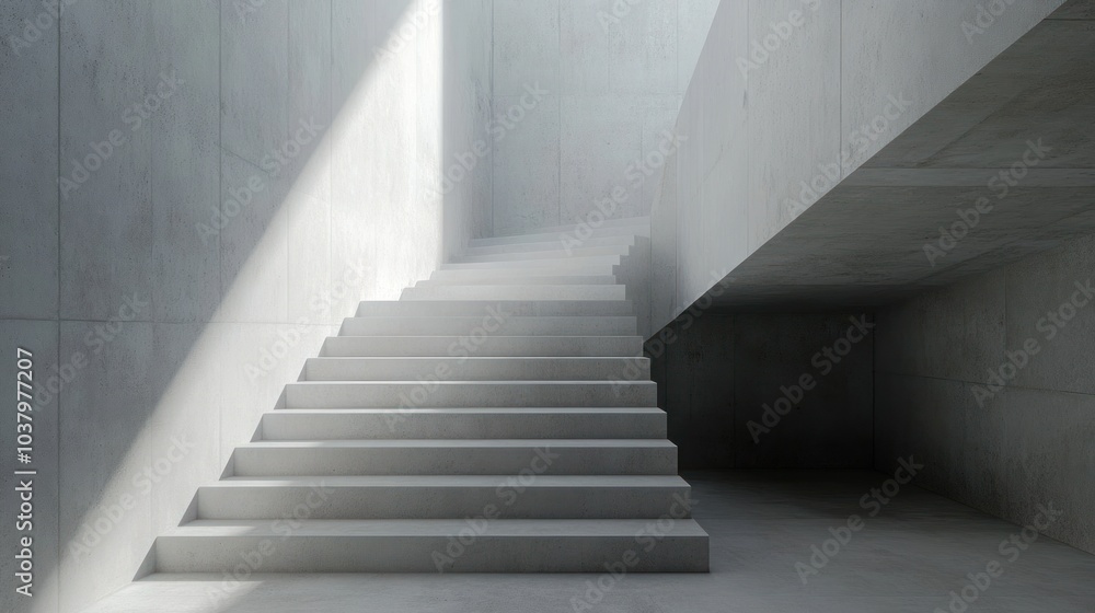 Concrete Staircase in a Modern Building Concrete Staircase in a Modern Building