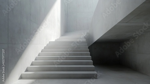 Concrete Staircase in a Modern Building